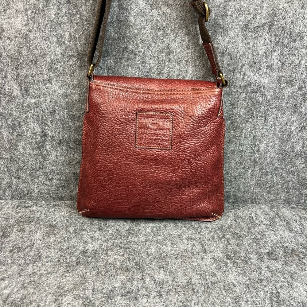 Elegant Messenger Bag Unisex Shoulder Bag Genuine Leather Made In Italy Maroon - Picture 3 of 15